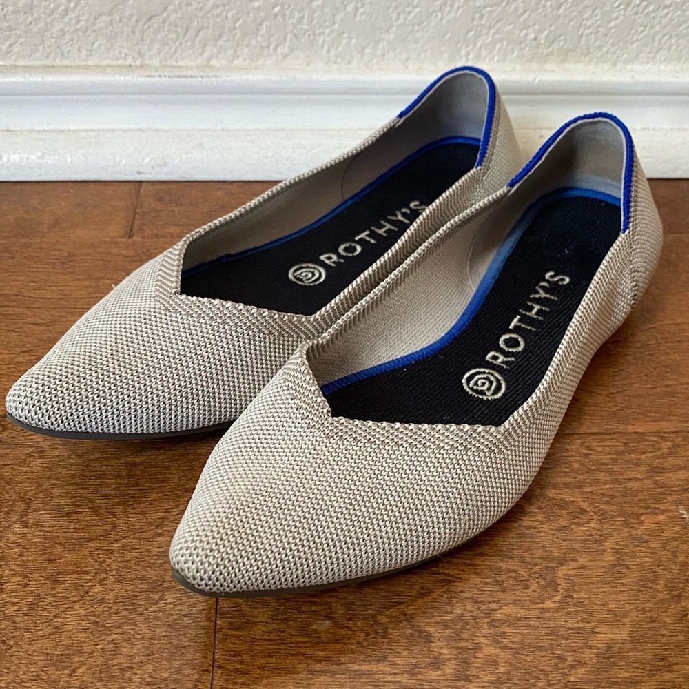 Rothy’s The Point Flax Birdseye Sz 8.5(Fit like 8)